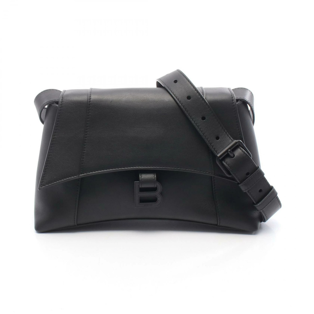 Balenciaga DOWNTOWN Shoulder Bag Leather Black